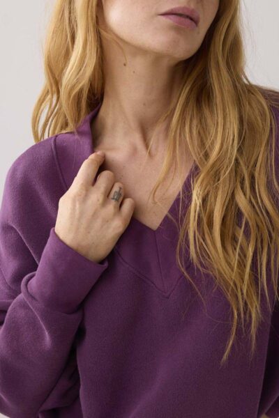 V-neck sweat wineberry Summum