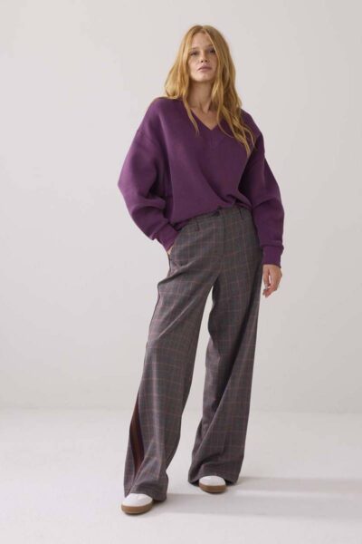 V-neck sweat wineberry Summum