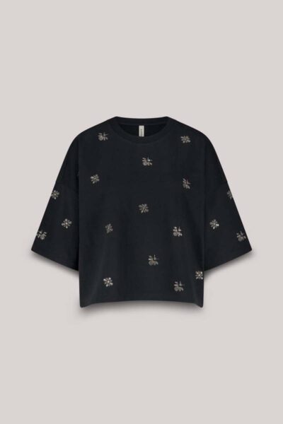 Embellished shortsleeve midnight blue Summum
