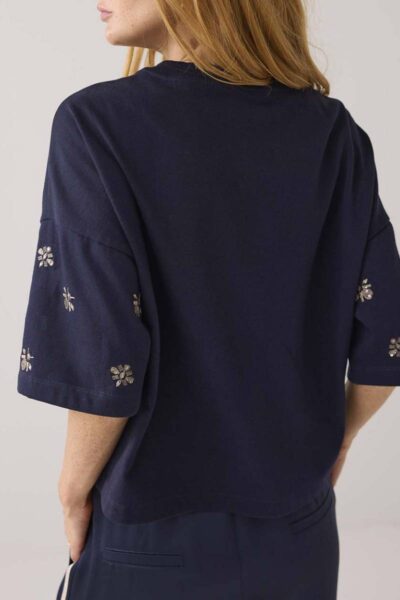 Embellished shortsleeve midnight blue Summum