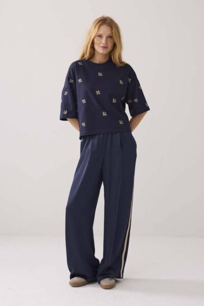 Embellished shortsleeve midnight blue Summum