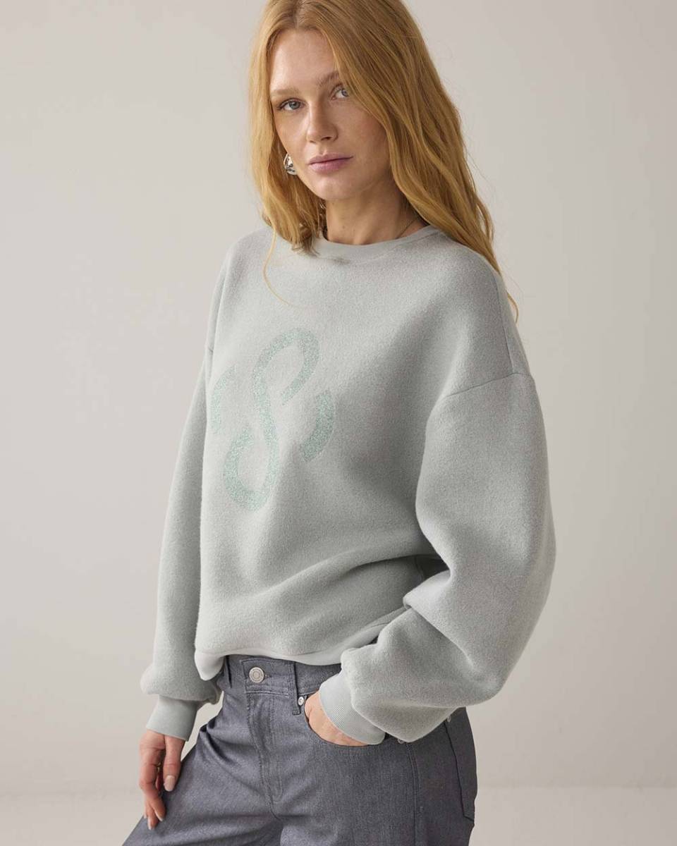 Jersey soft sweat eucalyptus Summum Woman - Afbeelding 2
