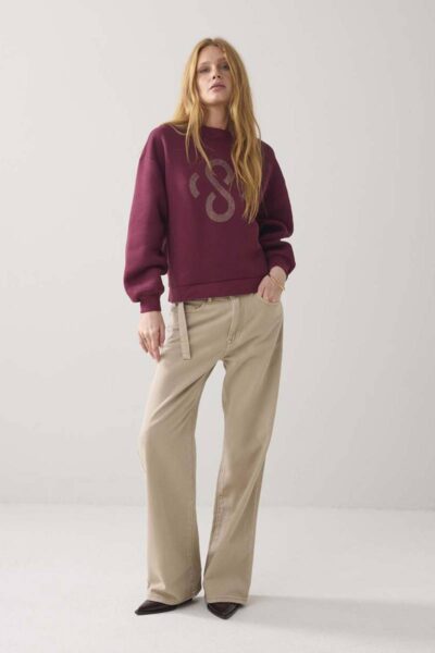 Jersey soft sweat merlot Summum Woman
