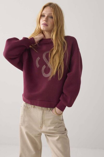 Jersey soft sweat merlot Summum Woman