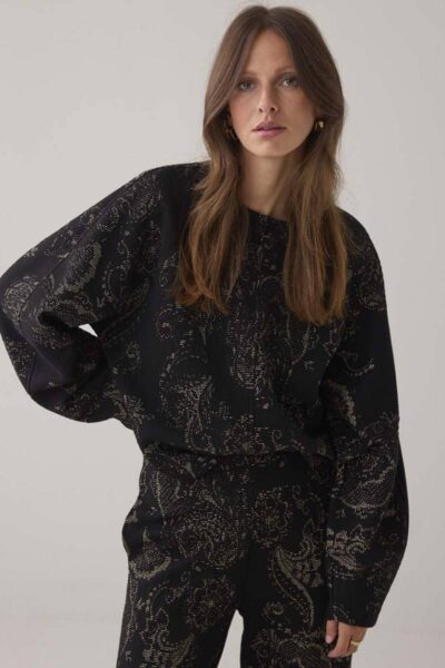 Jersey ornamental jaquard black Summum Woman