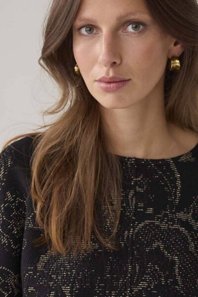 Jersey ornamental jaquard black Summum Woman