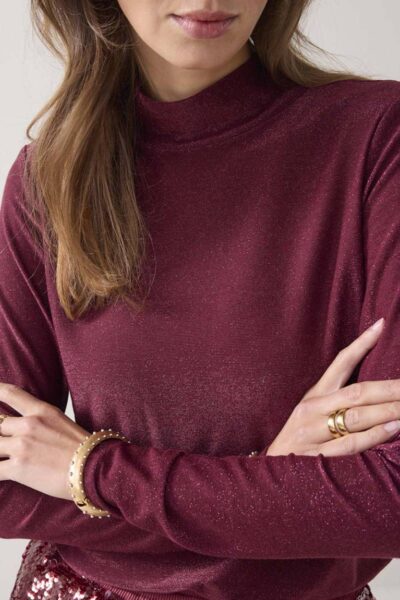 Top sodt lurex merlot Summum Woman