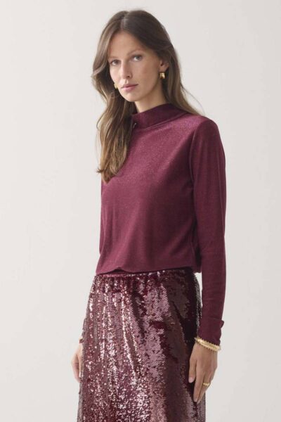 Top sodt lurex merlot Summum Woman