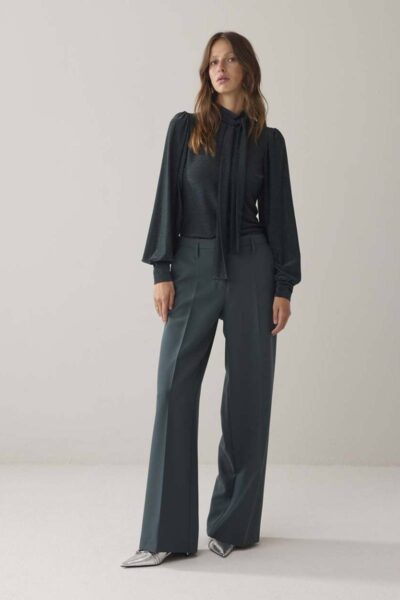 Top scarf soft lurex emerald green Summum Woman