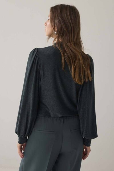 Top scarf soft lurex emerald green Summum Woman