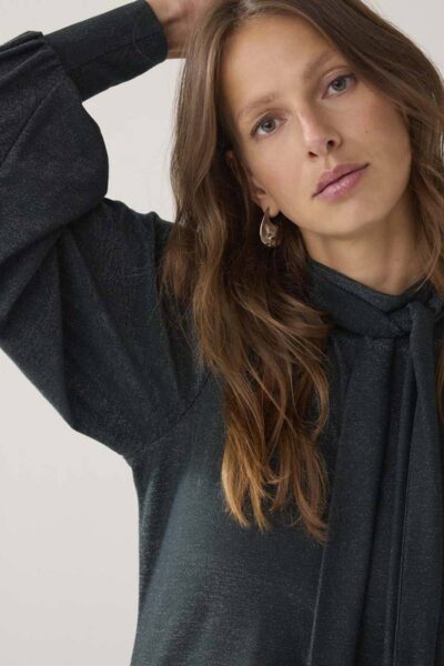 Top scarf soft lurex emerald green Summum Woman