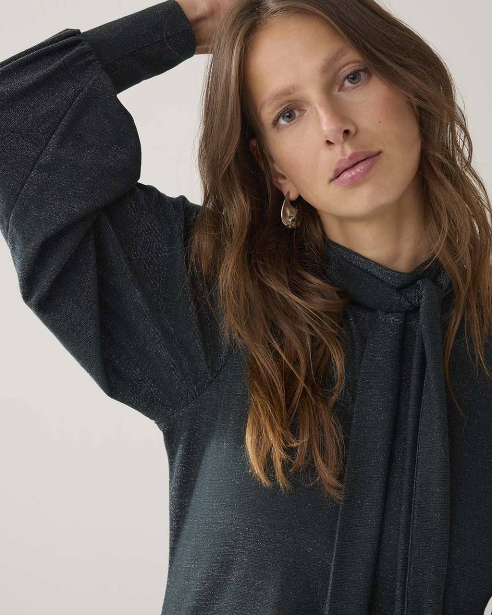 Top scarf soft lurex emerald green Summum Woman - Afbeelding 2