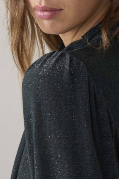 Top scarf soft lurex emerald green Summum Woman