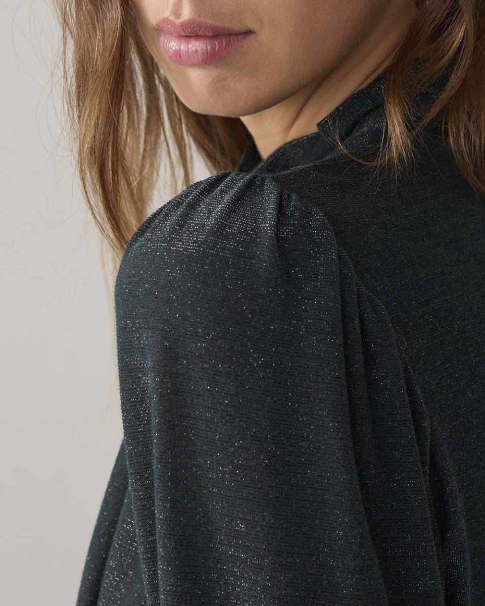 Top scarf soft lurex emerald green Summum Woman - Afbeelding 5