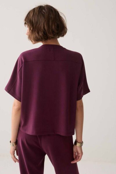 Boxy top soft scuba dark burgundy Summum