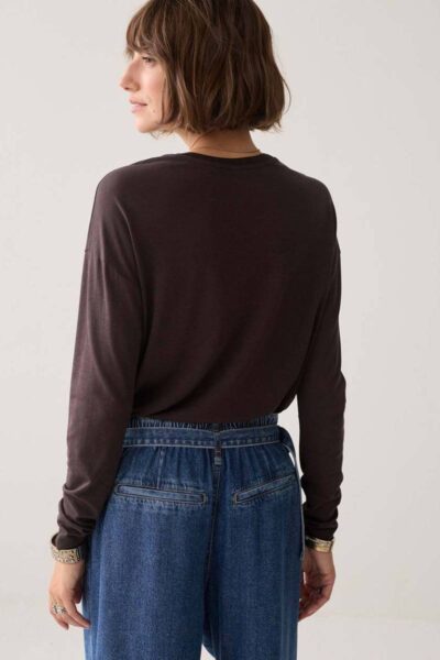 Long sleeve t-shirt dark chocolate Summum
