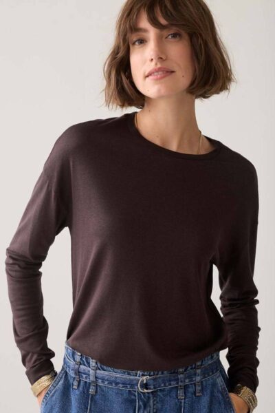 Long sleeve t-shirt dark chocolate Summum