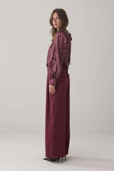 Trousers wide fluid merlot Summum Woman