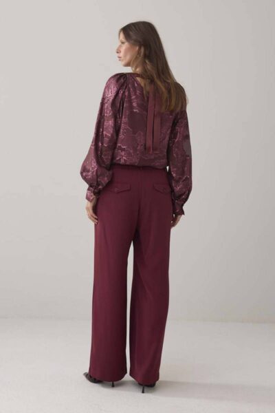Trousers wide fluid merlot Summum Woman