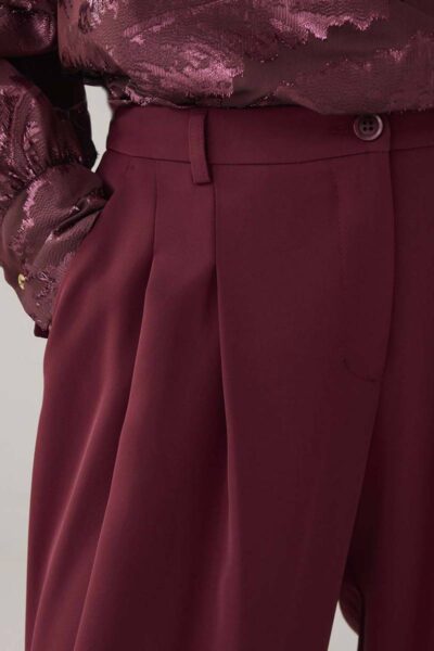 Trousers wide fluid merlot Summum Woman