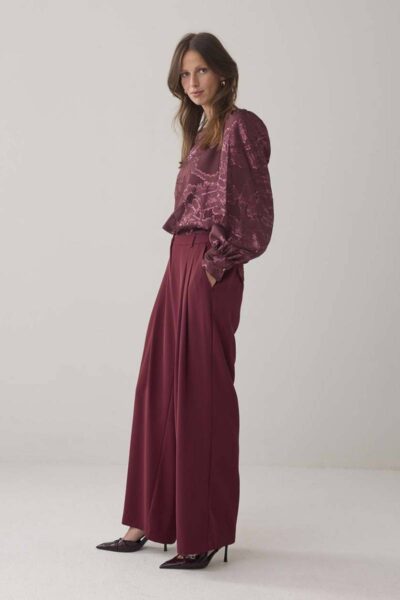 Trousers wide fluid merlot Summum Woman