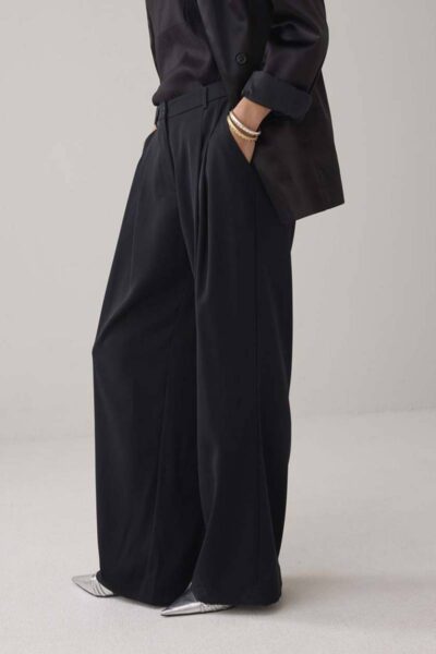 Trousers wide fluid black Summum Woman