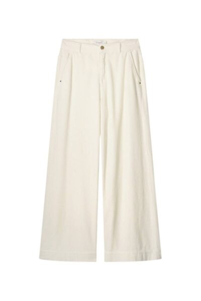 Wide leg pants fluid stretch ivory Summum Woman