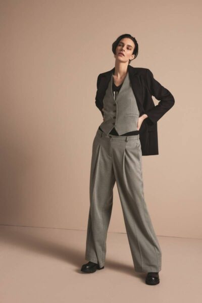 Waistcoat herringbone black Summum