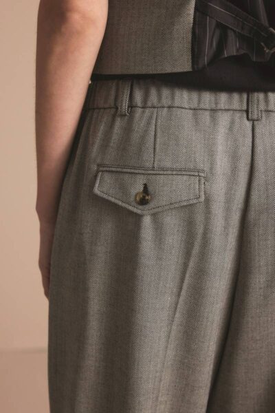 Trousers herringbone black Summum