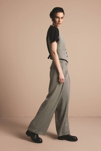 Trousers herringbone black Summum