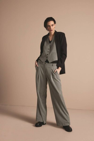 Trousers herringbone black Summum
