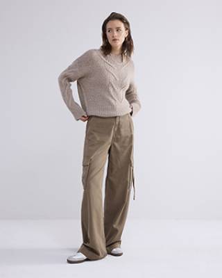 Cargo wideleg cavalry lyocell twill olive Summum