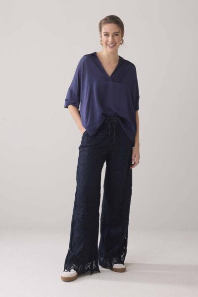 Long pants lace navy noir Summum