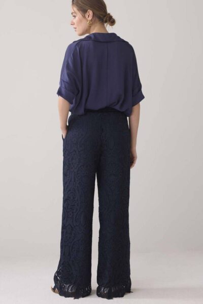 Long pants lace navy noir Summum