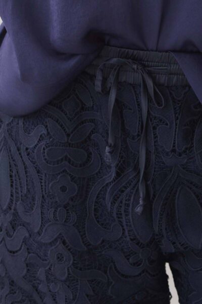 Long pants lace navy noir Summum