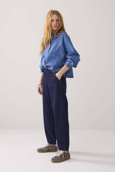 Tapered jeans soft fine twill indigo Summum
