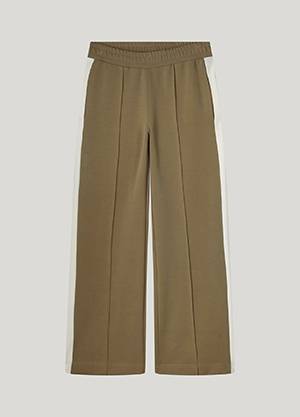 Wide leg pants soft scuba khaki Summum