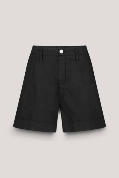 Short cotton linen twill black Summum