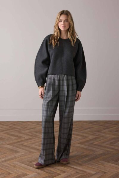 Trousers check black Summum