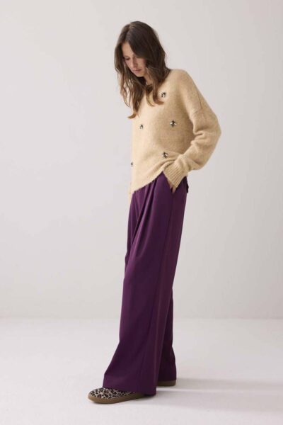 Trousers fluid wineberry Summum