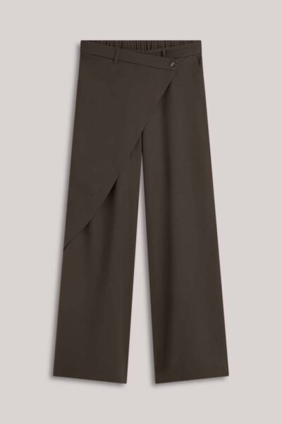 Trousers wrap fluid dark chocolate Summum