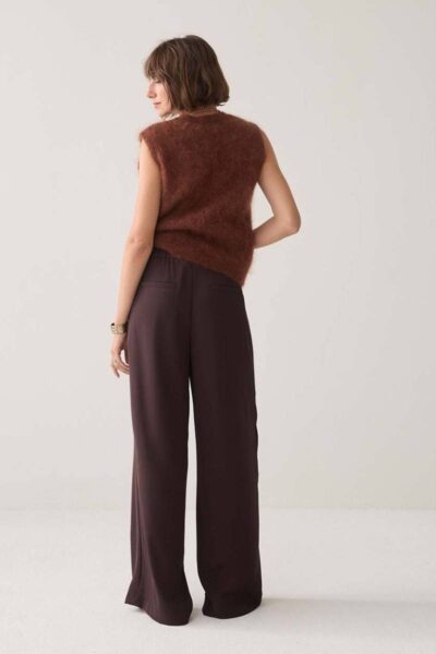 Trousers wrap fluid dark chocolate Summum