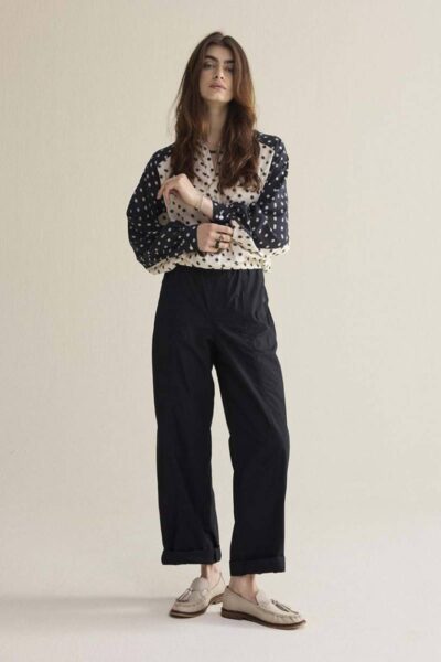 Loose pant breezy cotton black Summum