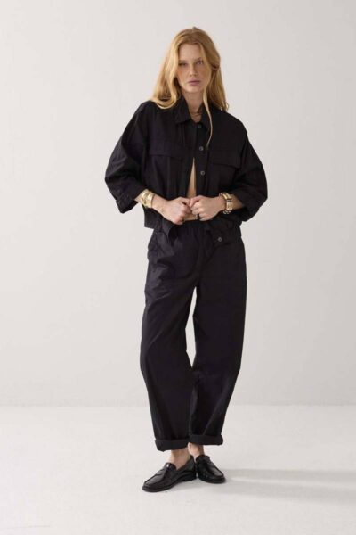 Loose pant breezy cotton black Summum