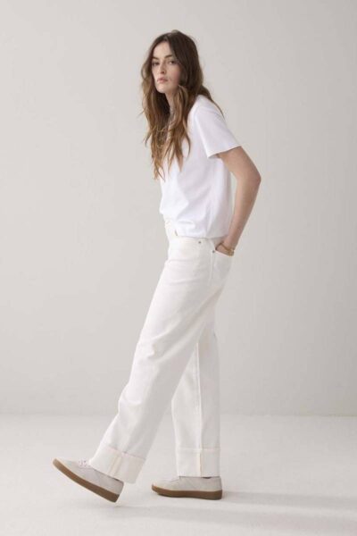 White denim jeans loose fit comfi cotton Summum