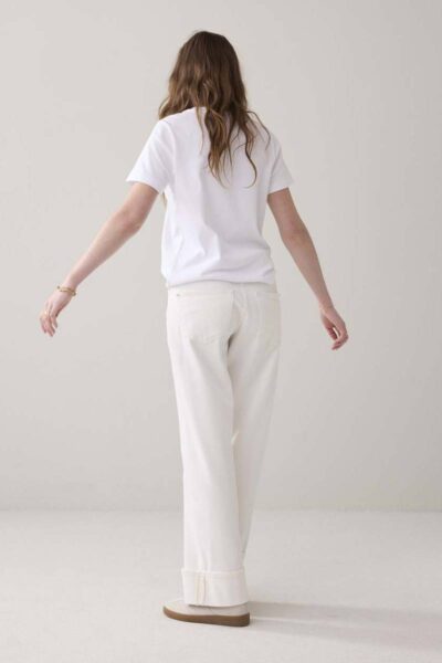 White denim jeans loose fit comfi cotton Summum