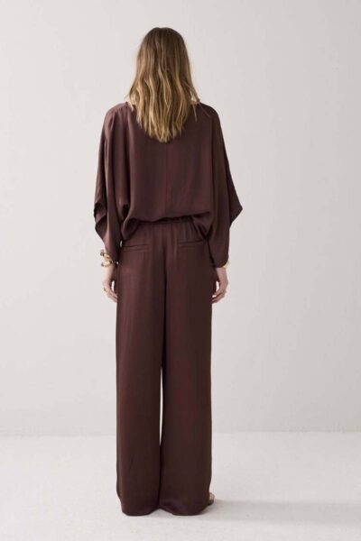 Trousers heavy silky touch coffee Summum