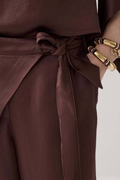 Trousers heavy silky touch coffee Summum