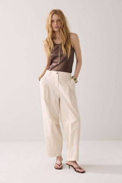 Trousers balloon fit ivory Summum