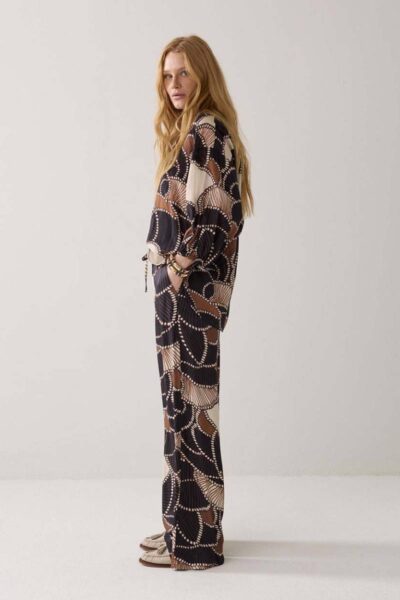 Trousers all over twill satin multicolour Summum